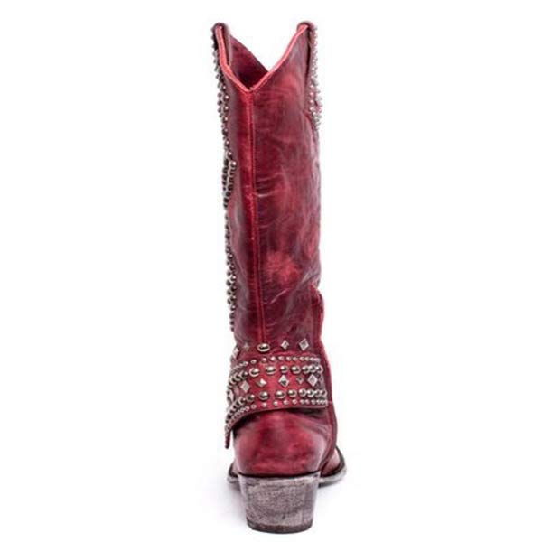 Drune - Hohe Stiefel Mit Metallnieten Und Kobigem Absatz