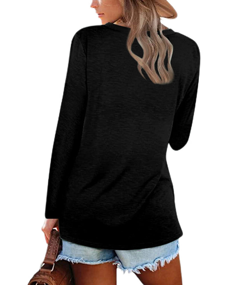 Drune | Langarm T Shirt mit V-Ausschnitt
