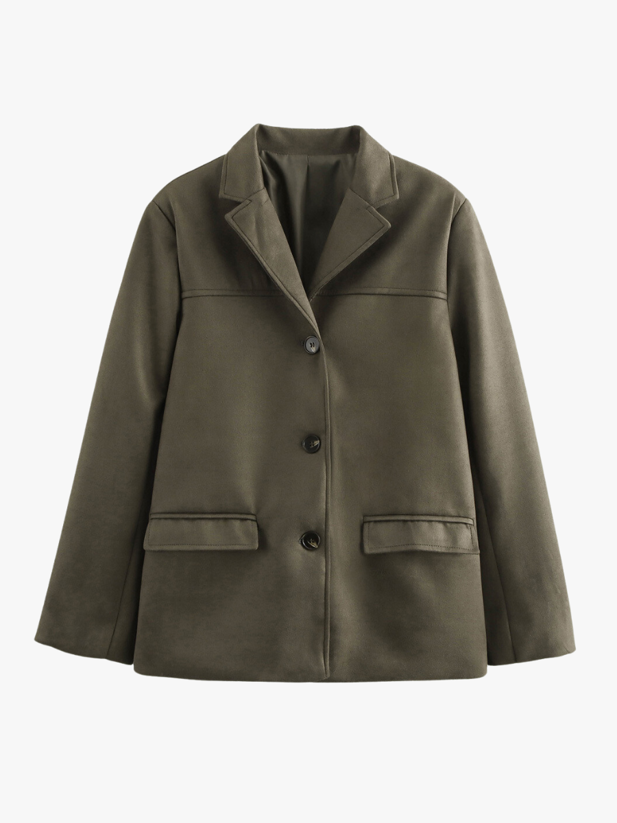 Drune | Klassischer Blazer Aus Wildleder Imitat Braun