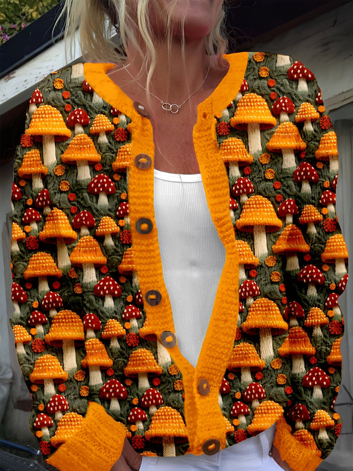 Drune | Stilvolle Strickjacke mit Blumenmuster für Frauen