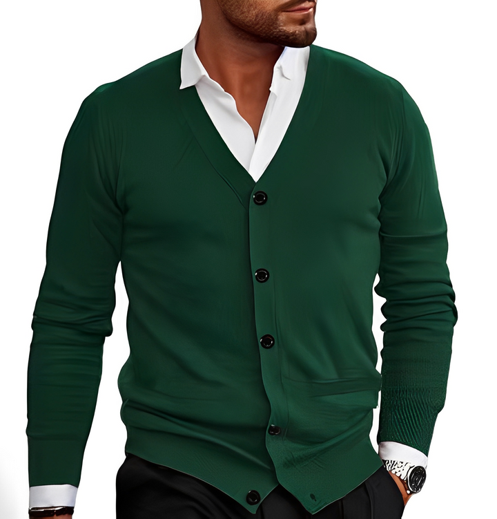 Drune | Eleganter Cardigan mit Knopfblende für Herren