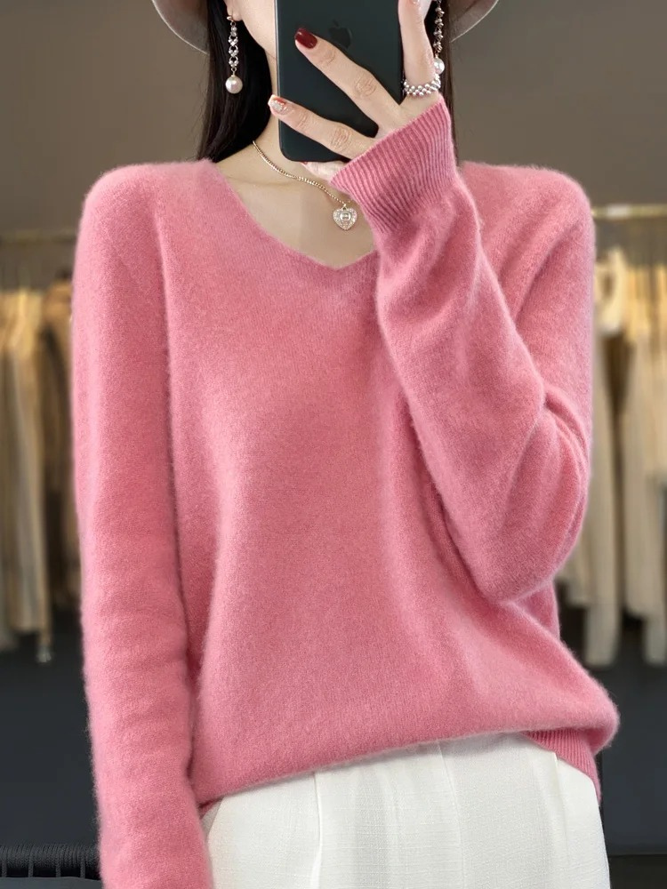 Drune | Cashmere Pullover Damen Eleganter V-ausschnitt, Weich & Komfortabel