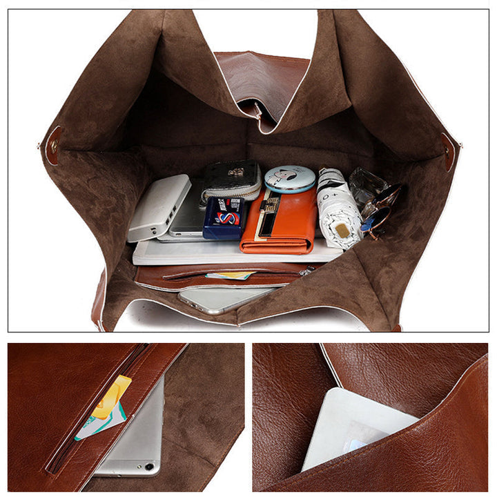 Drune | Überdimensionale Leder Schultertasche für Damen