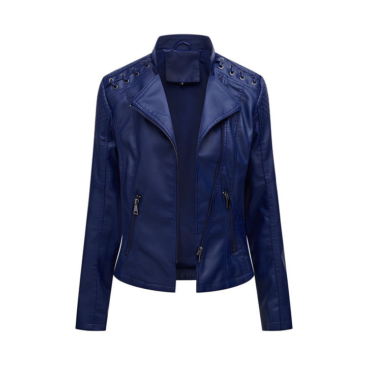 Drune | Stilvolle, slim kurze Lederjacke für Damen