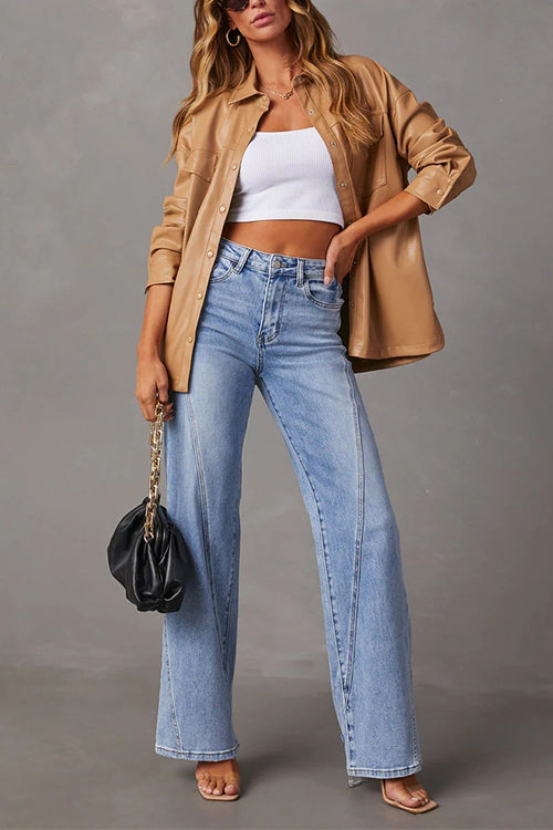 Drune | Rosiedress Zeitlose Zerlegte Gerade Bein Splice Jeans