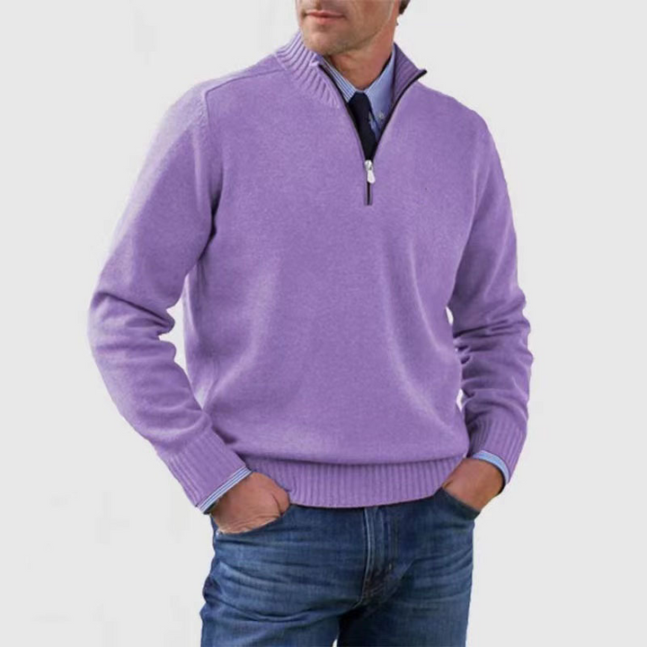 Drune | Herrenpullover Mit Halbem Reißverschluss