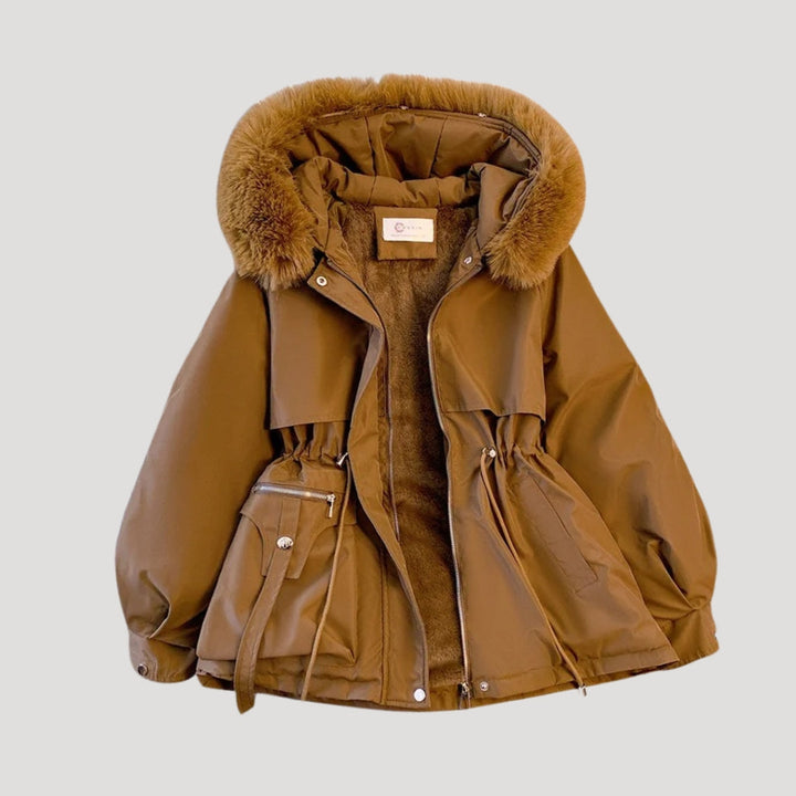 Drune | Damen Winterparka Mantel mit Kunstfellkapuze