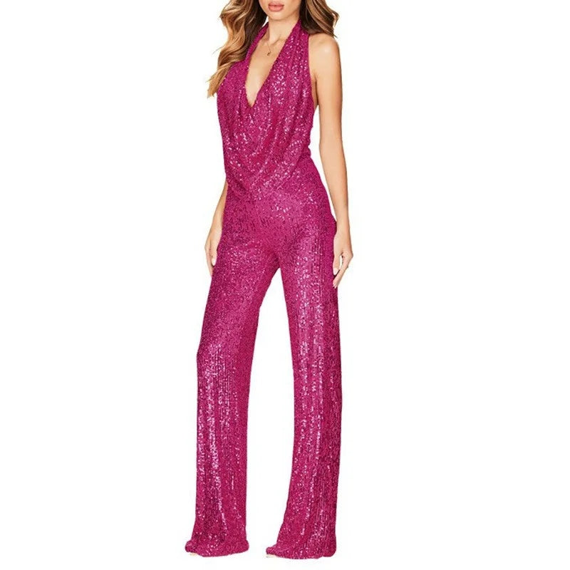 Damen eleganter Glitzer-Jumpsuit Drune