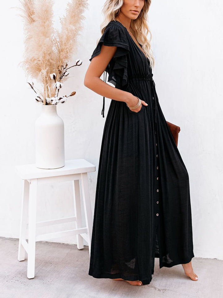 Drune | Stilvolles Maxikleid mit Flatterärmeln für Frauen