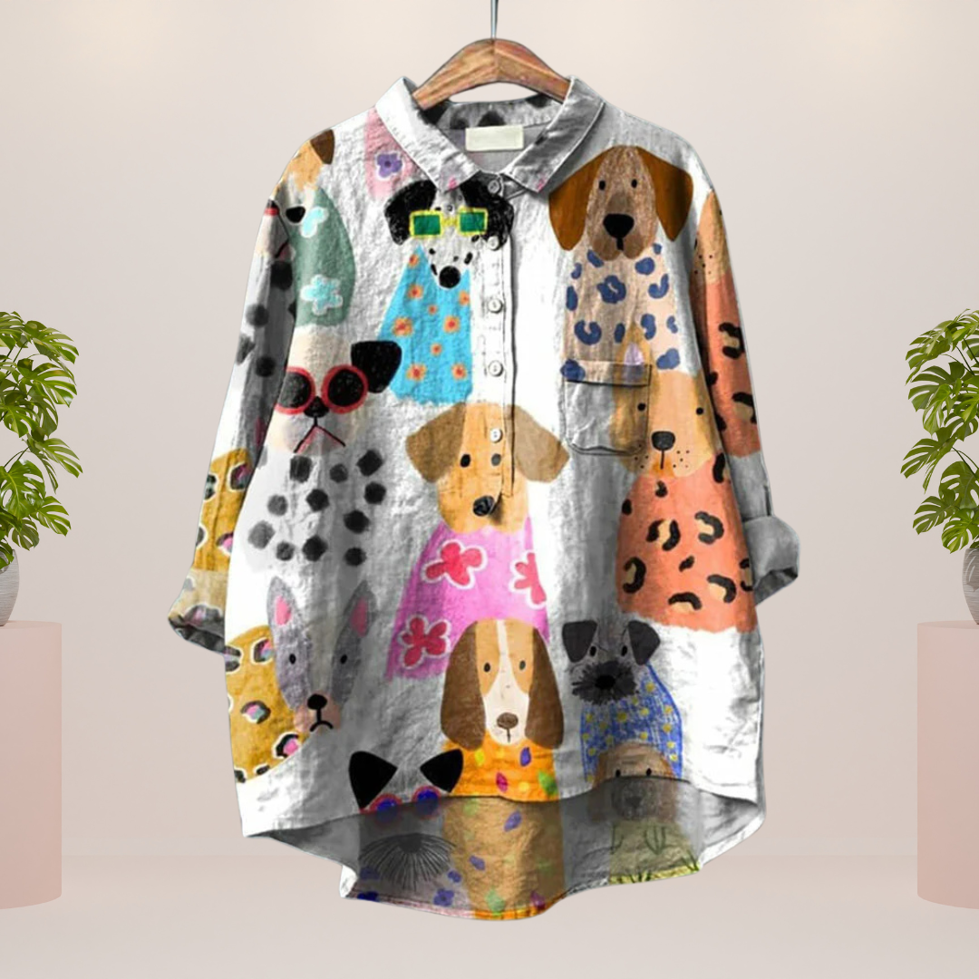 Drune | Exklusives Damenhemd mit Kunstdruck