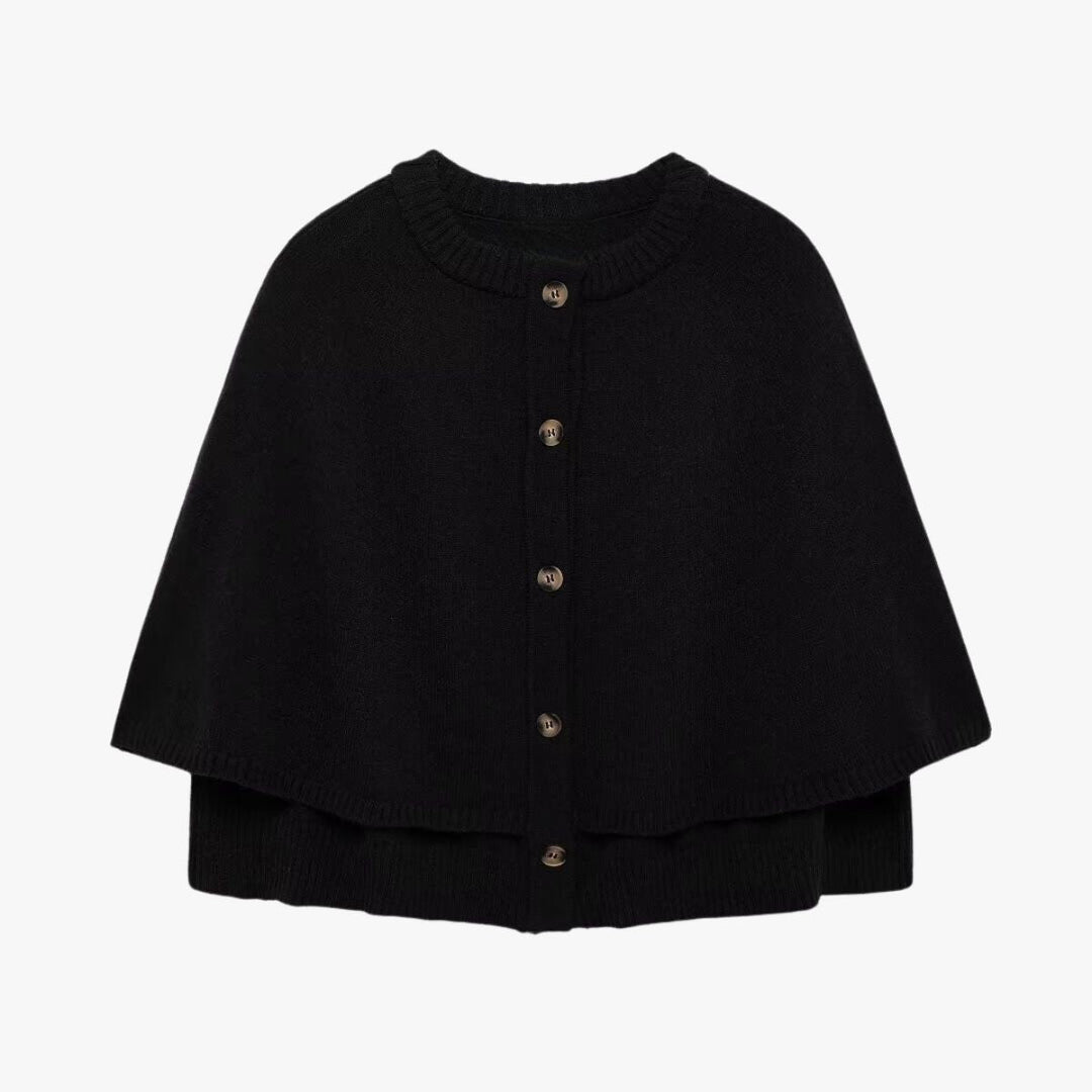 Drune | Strick Cape Mit Knöpfen Und Gestuftem Saum