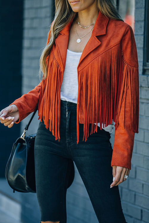 Drune | At Your Best Fransenkante Faux Suede Shacket