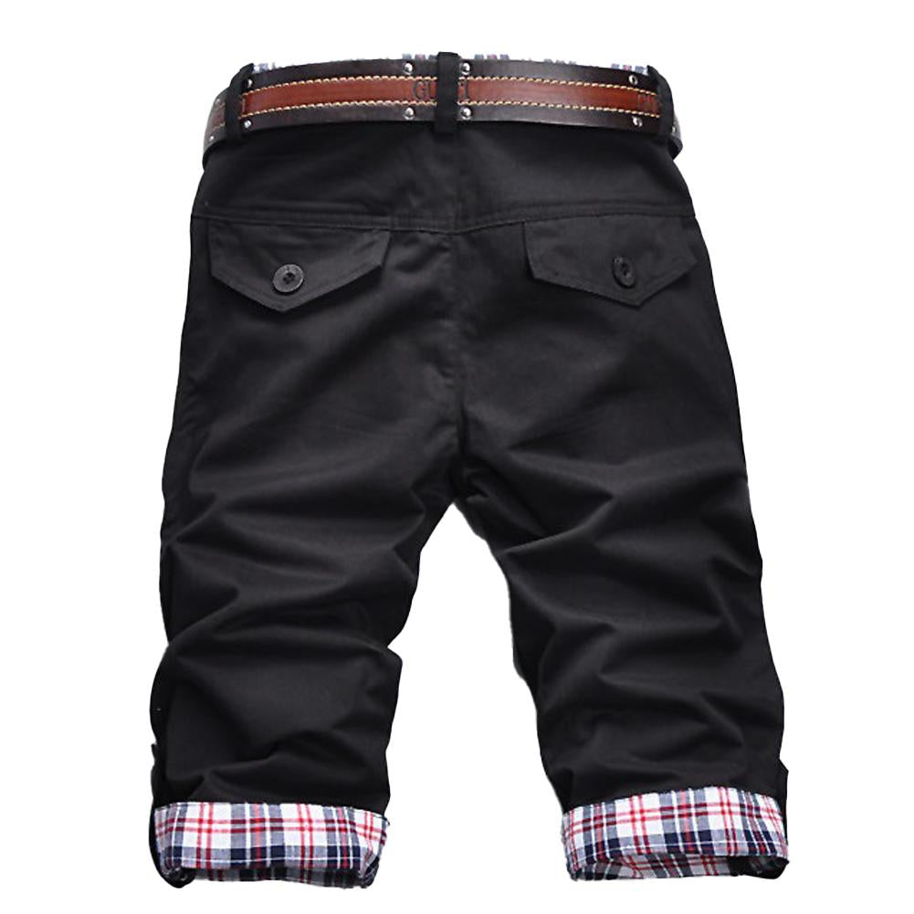 Drune – Hochwertige Shorts mit Gürtel und Karomuster