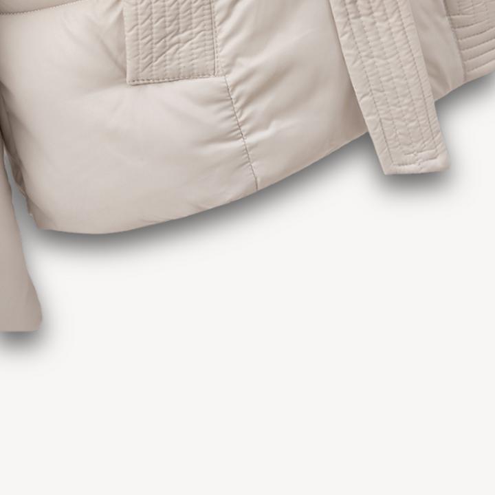 Drune | Damen Pufferjacke mit Kapuze und Gürtel
