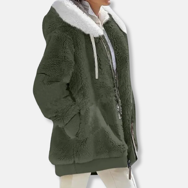 Drune | Fleece Übergroße Fleecejacke - Kapuzen-Reißverschlussjacke