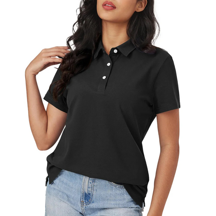 Drune | Blaue Seide Atmungsaktiv Leichtgewicht Damen Polo