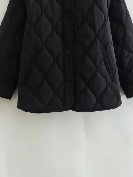 Drune | Elegante Langarm-Steppjacke mit Ein-Knopf-Verschluss Ideal für Herbst/Winter