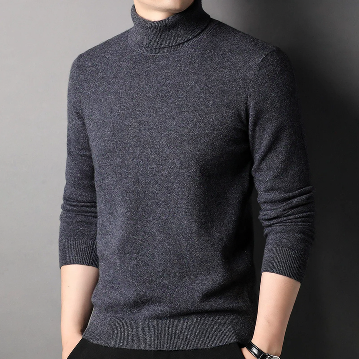 Herren-Wollpullover, Rollkragen, klassisches Design
