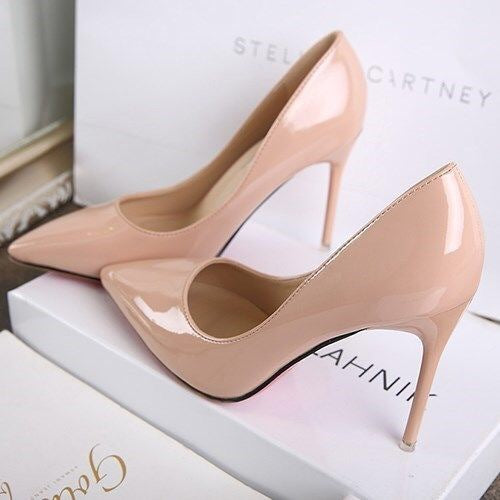 Damen Elegante Hochglanz-Pumps mit schmaler Silhouette und komfortablem Innenfutter Drune