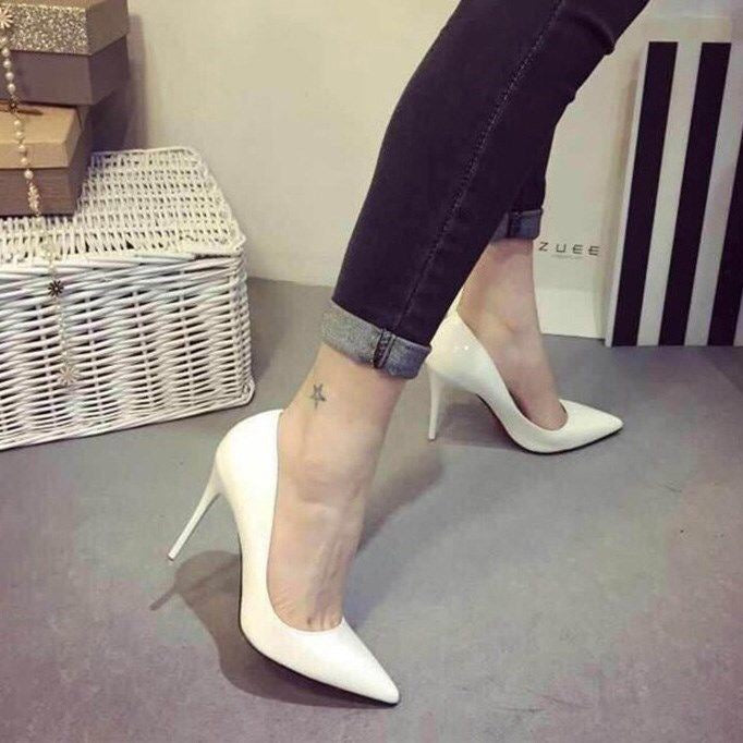 Damen Elegante Hochglanz-Pumps mit schmaler Silhouette und komfortablem Innenfutter Drune