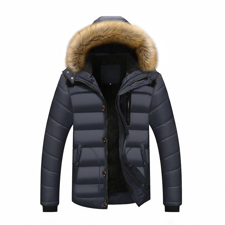 Herren Wärmende Winterjacke mit abnehmbarem Kunstfellkragen Drune