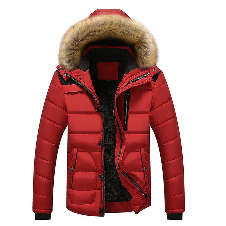 Herren Wärmende Winterjacke mit abnehmbarem Kunstfellkragen Drune