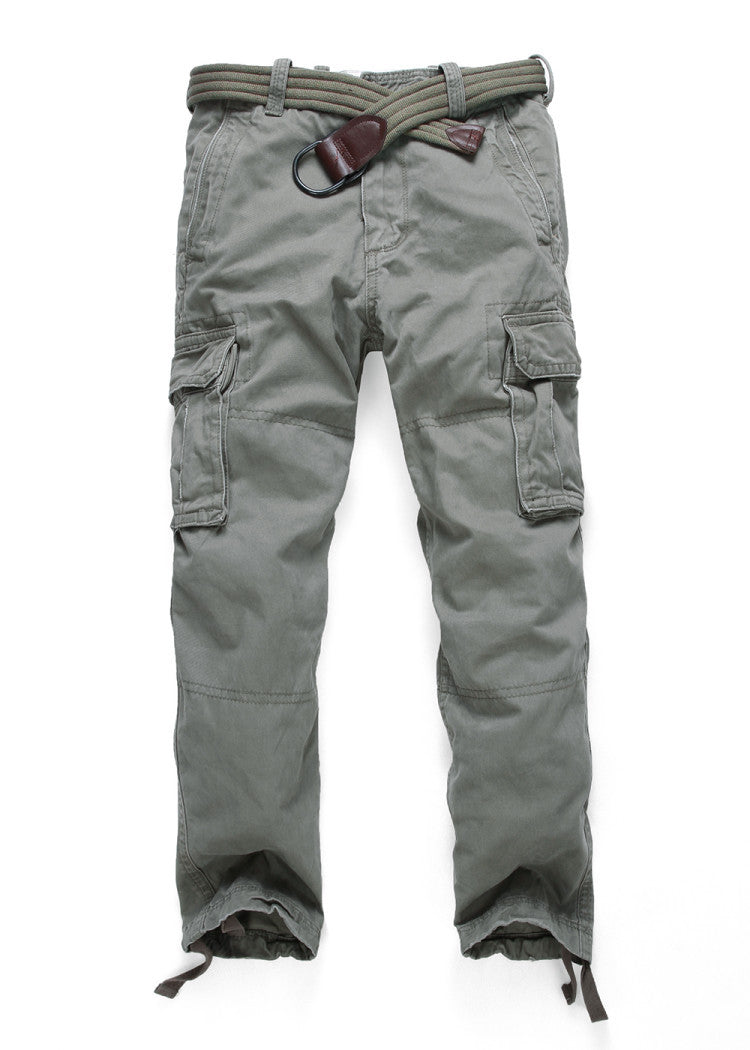 Herren Cargohose mit mehreren Taschen, verstellbaren Beinabschlüssen und Gürtel Drune