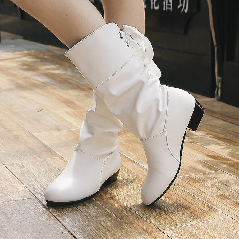 Damen Kniehohe Stiefel Drune