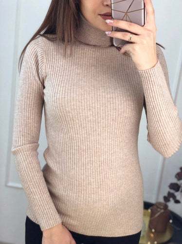 Damen Rollkragenpullover aus feinem Rippstrick Drune