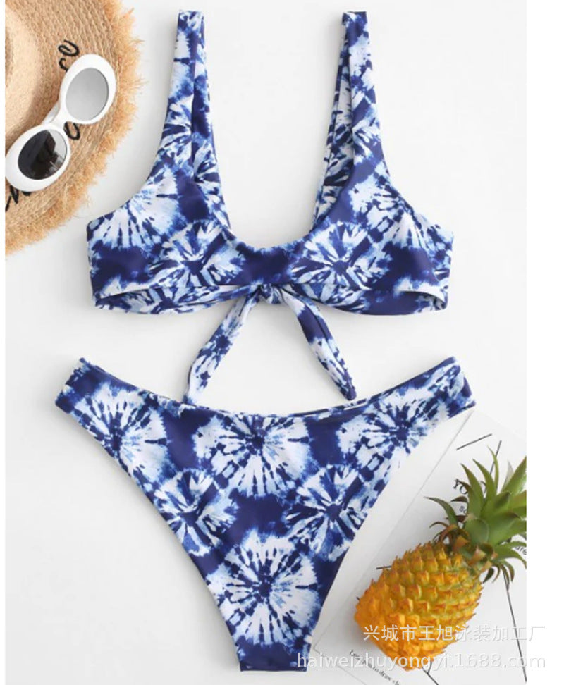Damen Triangel-Bikini mit verspieltem Knoten-Design und hochwertigem Stoff Drune
