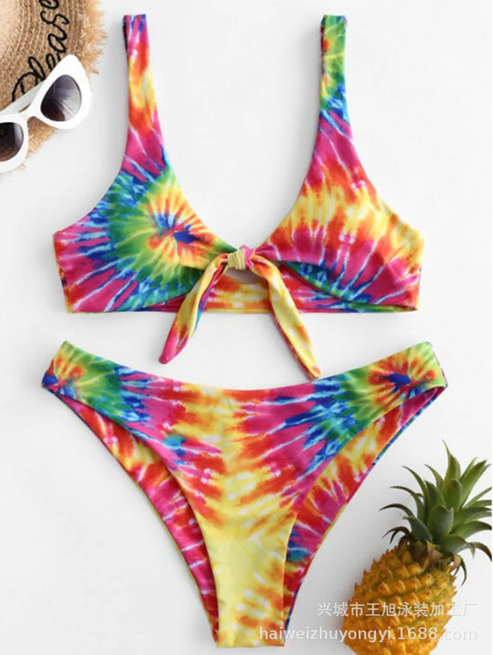Damen Triangel-Bikini mit verspieltem Knoten-Design und hochwertigem Stoff Drune