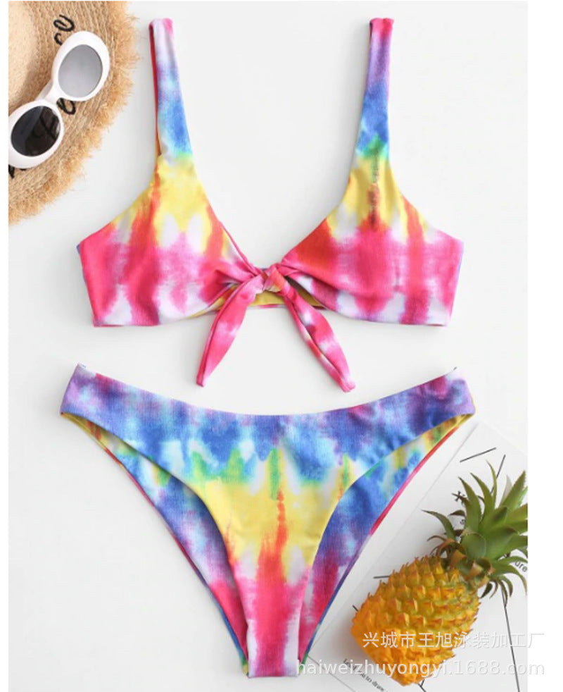 Damen Triangel-Bikini mit verspieltem Knoten-Design und hochwertigem Stoff Drune