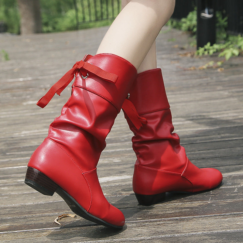 Damen Kniehohe Stiefel Drune