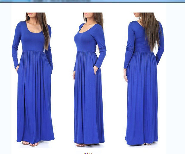 Damen Alltagstaugliches Maxikleid mit praktischen Taschen und fließendem Schnitt Drune