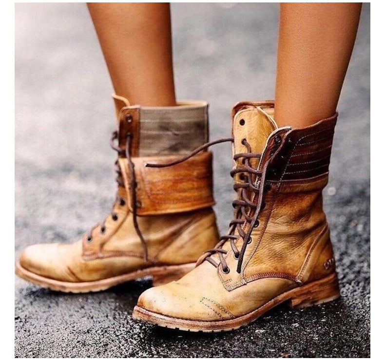 Drune | Elegante Stiefel Mit Schnürung Vorne