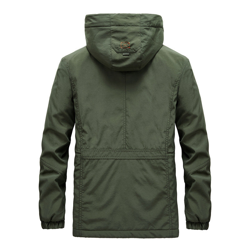 Herren Expedition-Parka mit Teddy-Innenfutter, abnehmbarer Kapuze und Reißverschluss-Brusttasche Drune