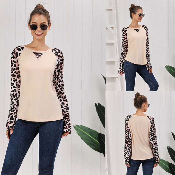 Damen Lässiges Langarmshirt mit farbenfrohen Mustern und Streifenmuster Drune