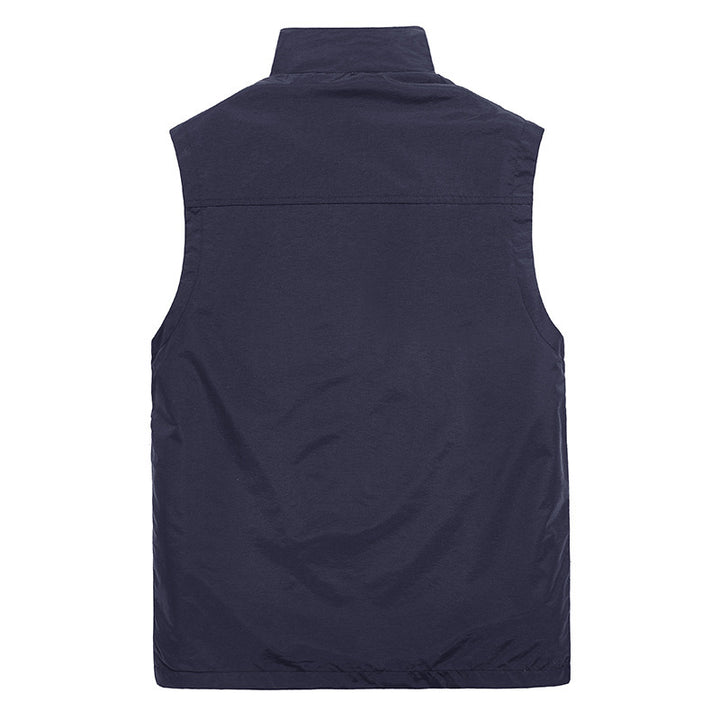 Herren Leichte winddichte Outdoor-Weste mit Stehkragen, Mesh-Futter & Reißverschlusstaschen Drune