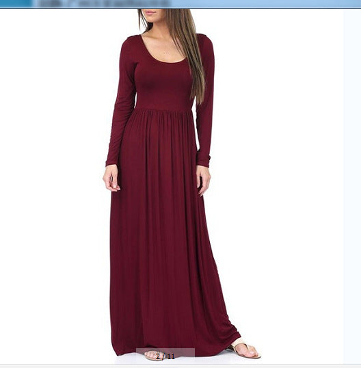 Damen Alltagstaugliches Maxikleid mit praktischen Taschen und fließendem Schnitt Drune