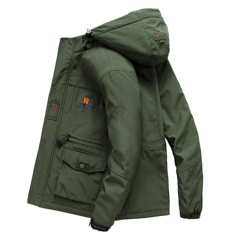 Herren Expedition-Parka mit Teddy-Innenfutter, abnehmbarer Kapuze und Reißverschluss-Brusttasche Drune