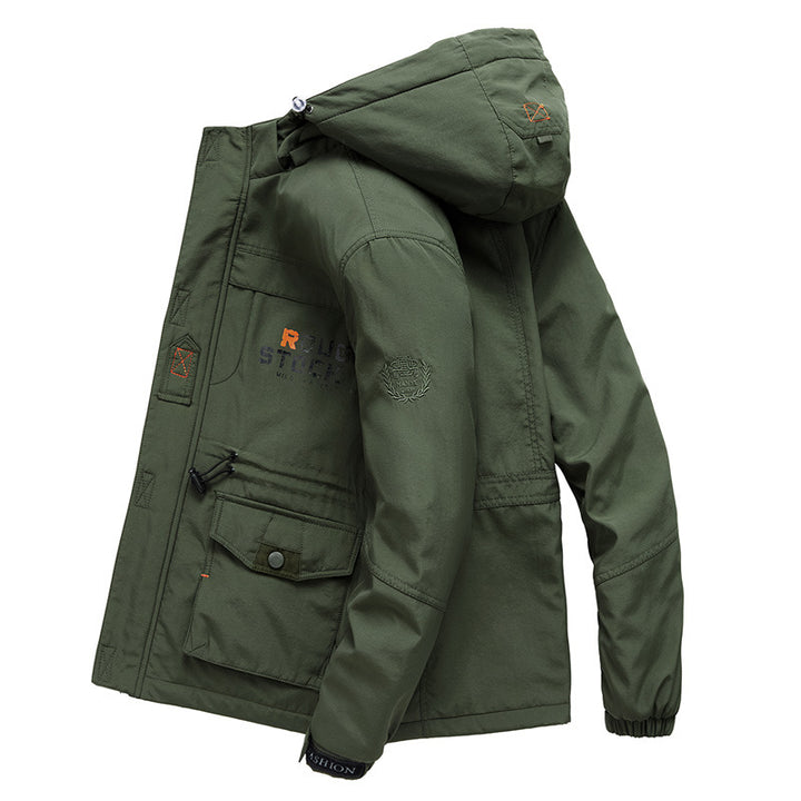 Herren Expedition-Parka mit Teddy-Innenfutter, abnehmbarer Kapuze und Reißverschluss-Brusttasche Drune