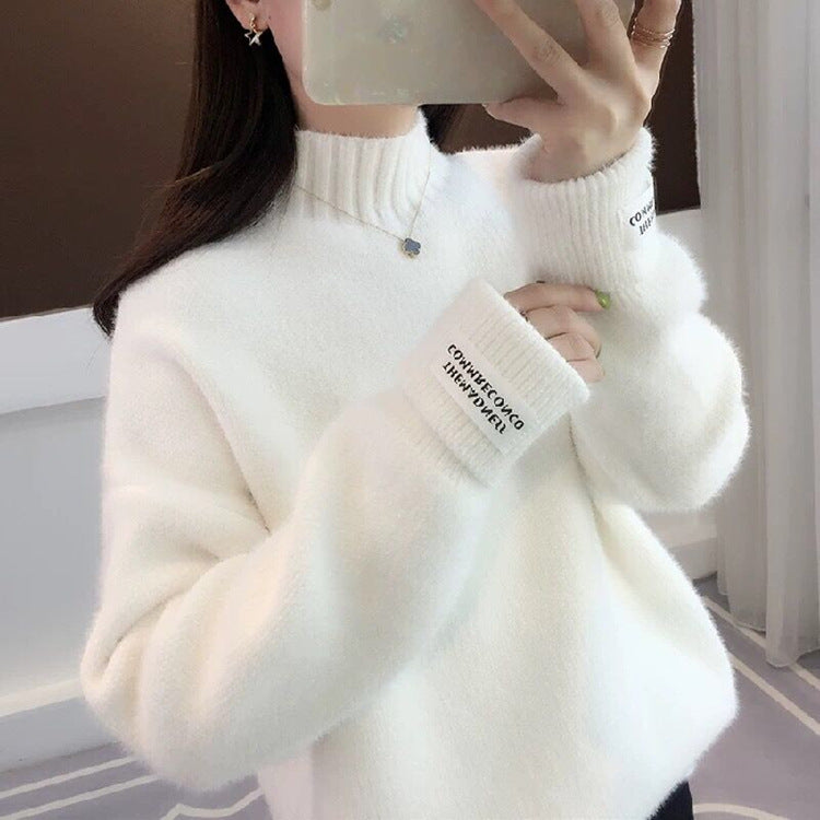 Damen Gemütlicher Rollkragenpullover mit strukturiertem Strickmuster Drune
