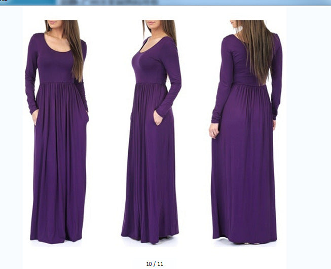 Damen Alltagstaugliches Maxikleid mit praktischen Taschen und fließendem Schnitt Drune