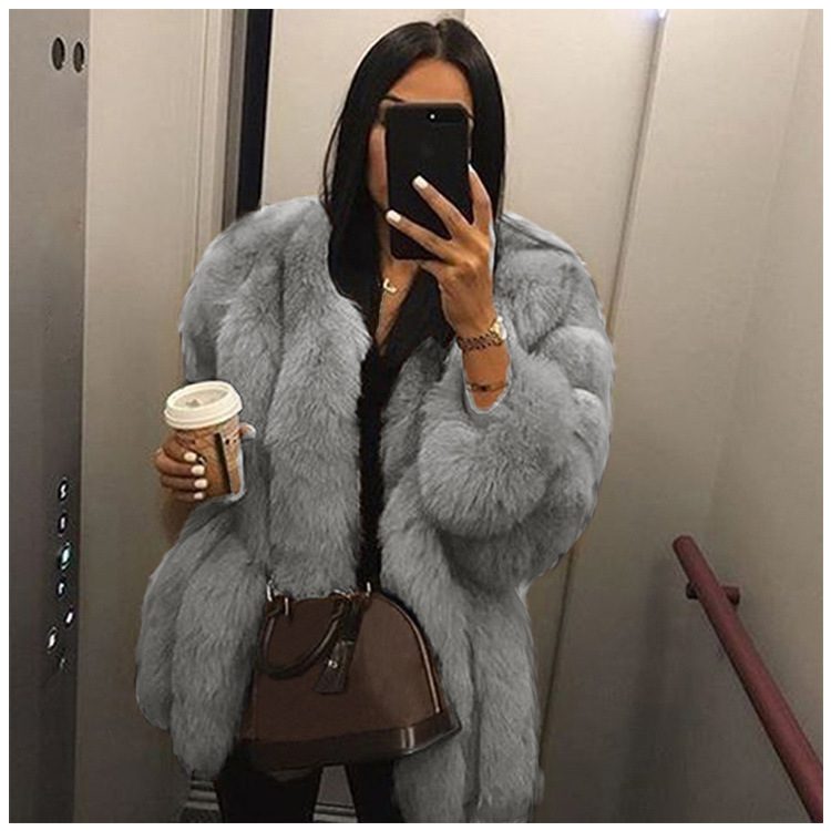 Drune | Kunstpelz-Mantel - Luxuriöser Oversized Schnitt - Glamouröse Winteroberbekleidung