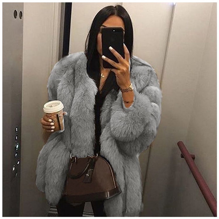 Drune | Kunstpelz-Mantel - Luxuriöser Oversized Schnitt - Glamouröse Winteroberbekleidung
