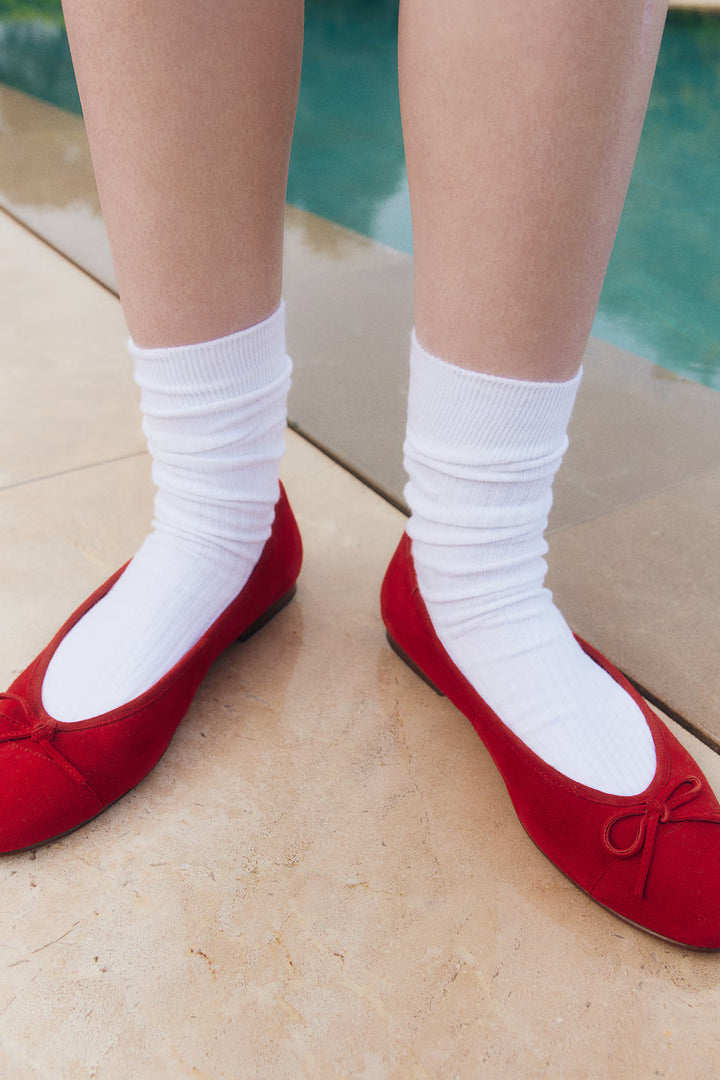 Damen elegante Ballerinas mit zartem Schleifenakzent und weichem Obermaterial Drune