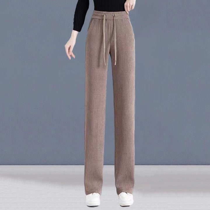 Damen-Freizeithose, Cord, schmaler Schnitt, gefüttert