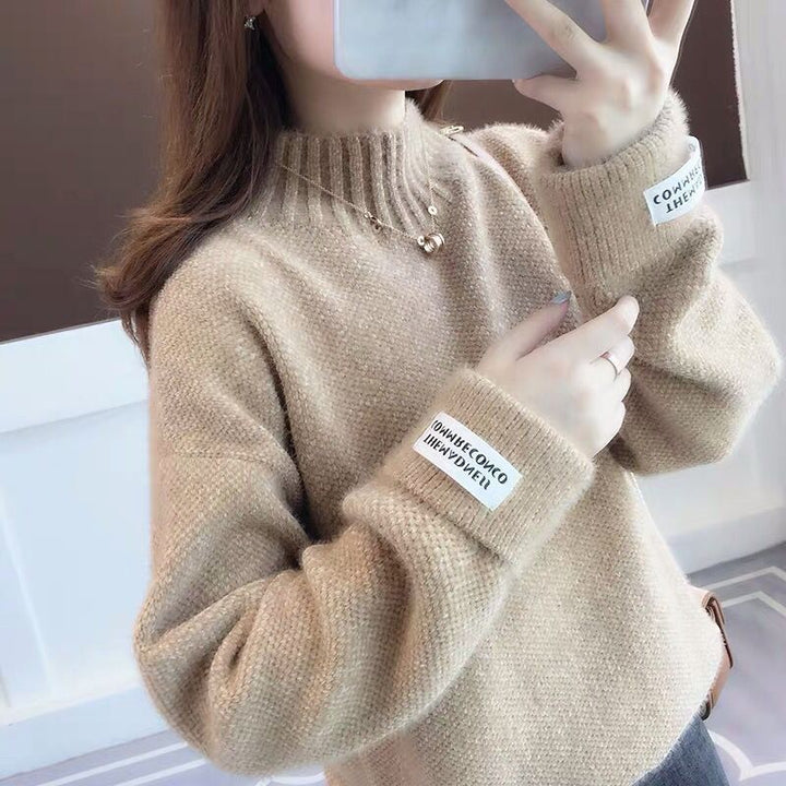 Damen Gemütlicher Rollkragenpullover mit strukturiertem Strickmuster Drune