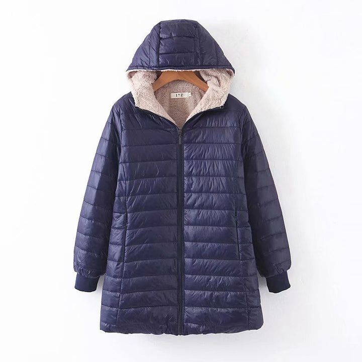 Damen Gefütterte Steppjacke mit Kapuze und Teddyfutter Drune
