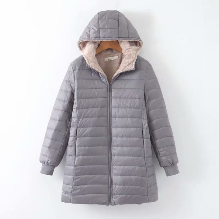 Damen Gefütterte Steppjacke mit Kapuze und Teddyfutter Drune